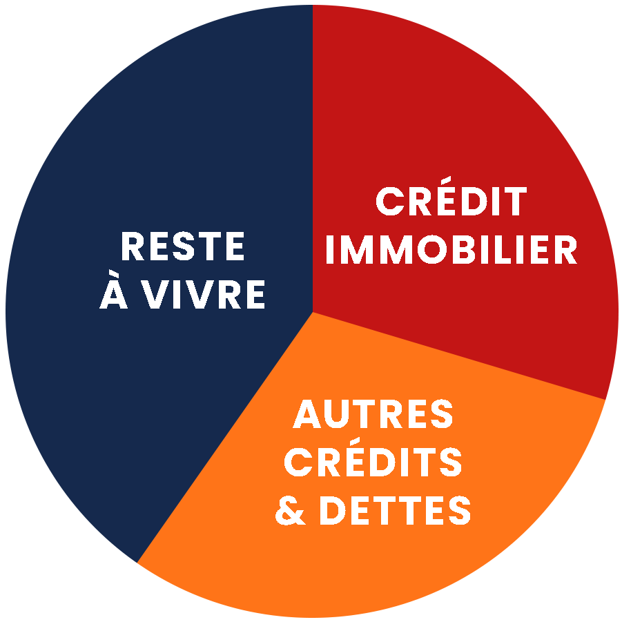 Graphique, camenbert situation financière difficile, complexe avant le rachat de crédit